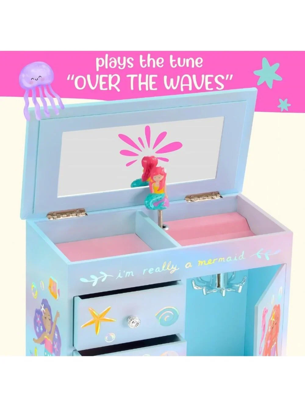 Musical Mermaid Jewelry Box for Girls - Enchanting Storage & Playful Design